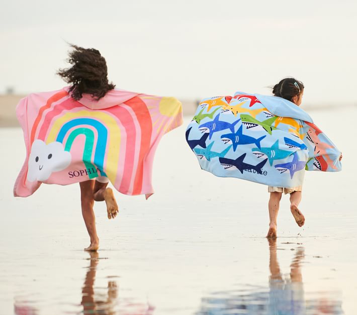 Happy Rainbows Kid Beach Hooded Towel Pottery Barn Kids