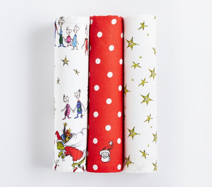 Dr. Seuss's The Grinch™ Organic Swaddle Set Pottery Barn Kids