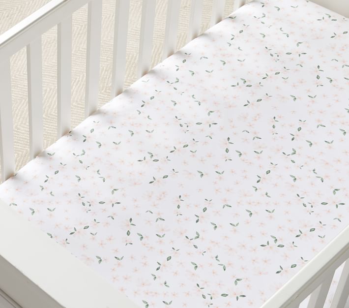 Meredith Tiny Floral Organic Crib Fitted Sheet Pottery Barn Kids