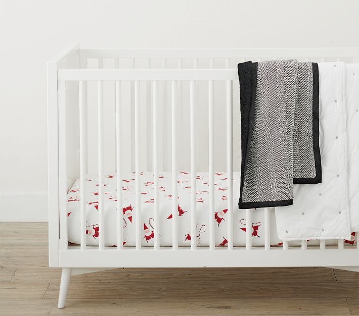 west elm x pbk Modern Santa Crib Fitted Sheet Pottery Barn Kids