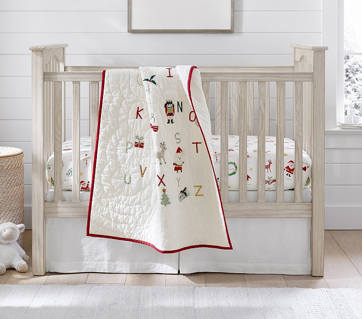 Pottery barn christmas outlet crib sheet