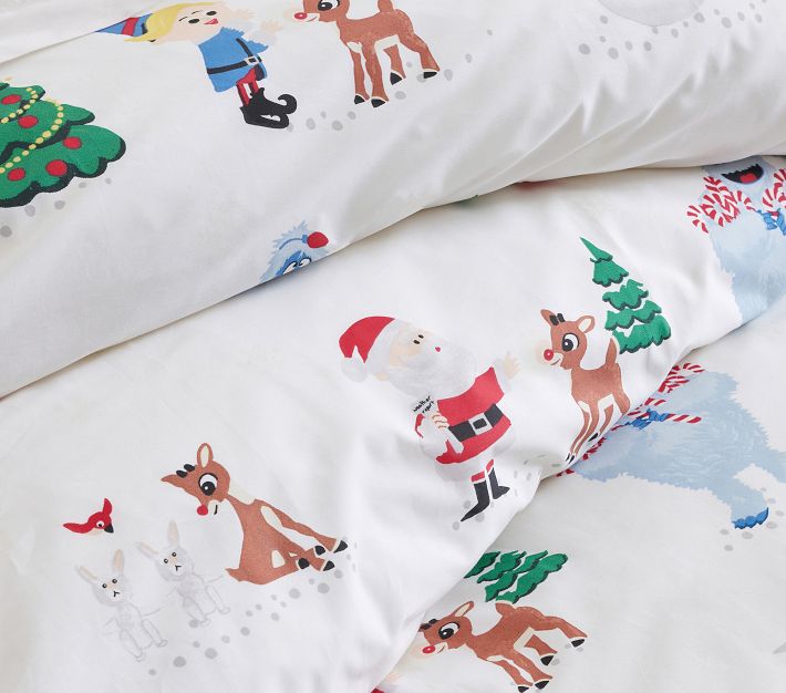 Rudolph® GlowintheDark Duvet Cover & Shams Pottery Barn Kids