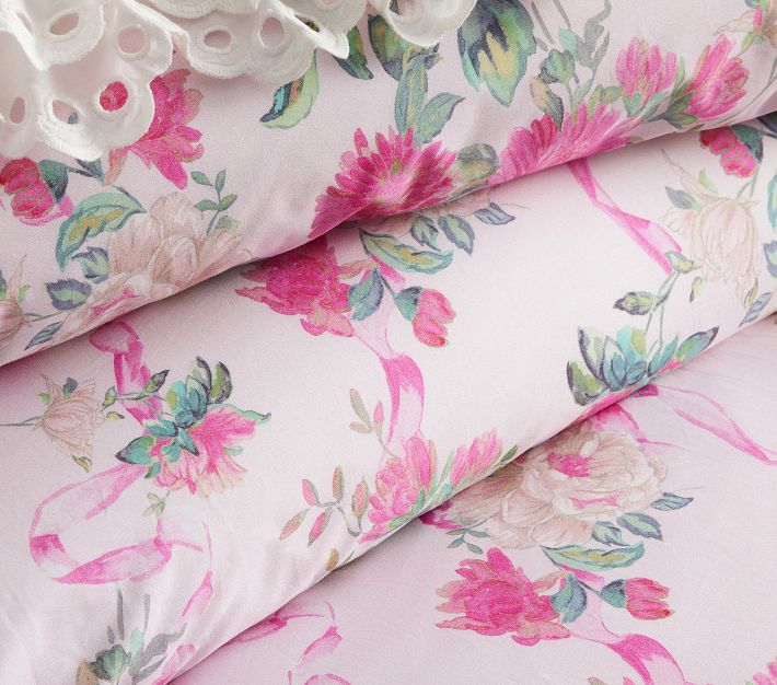 Loveshackfancy Cabbage Rose Ruffle Duvet Organic Cover Shams