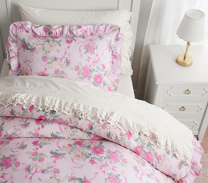 LoveShackFancy Cabbage Rose Ruffle Duvet Cover & Shams | Pottery Barn Kids
