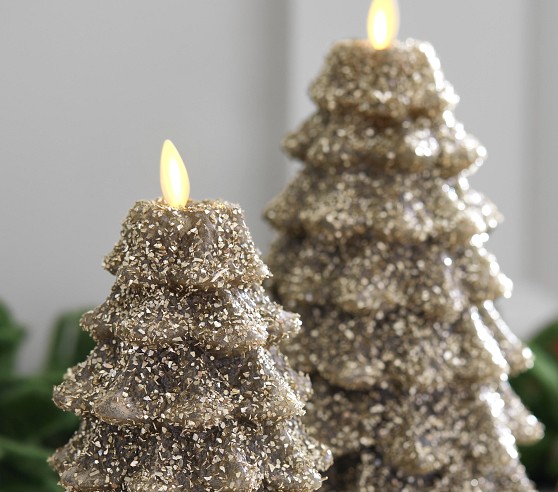 Glittered Pine Tree Candle 8