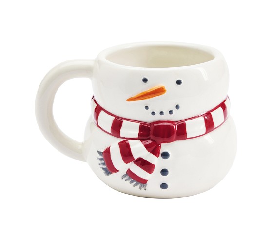 Snowman Shaped Kid Mugs, Set of 4 | Pottery Barn Kids