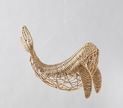 Rattan Whale Mobile