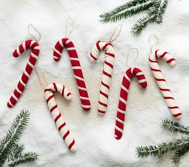 6 Candy Cane Snowflake Ornament