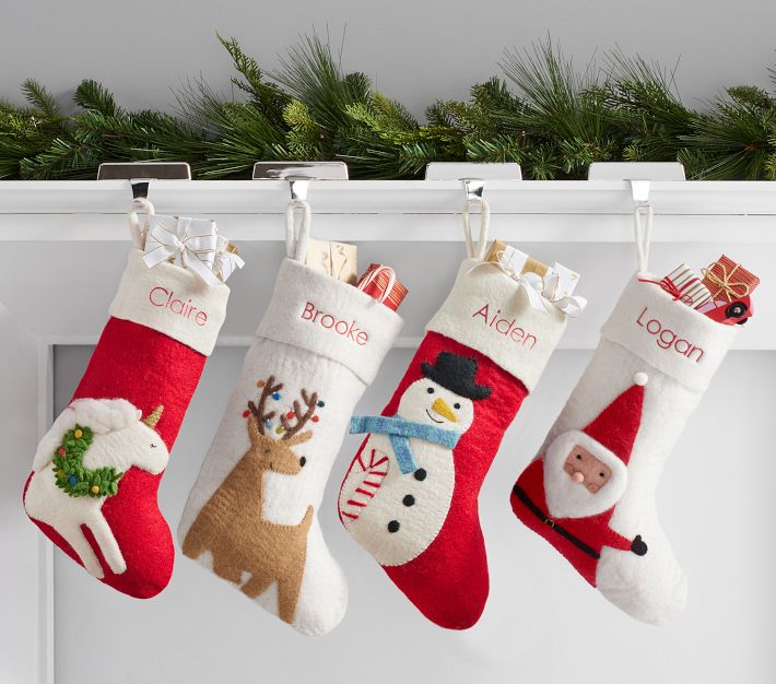 Green Felt Snowman Personalized Kids Christmas Stocking + Reviews