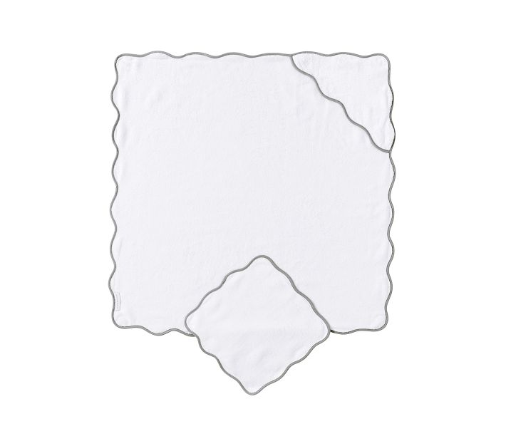 Organic Scallop Baby Hooded Towel & Washcloth Set Pottery Barn Kids