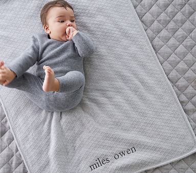 Luxe Cable Knit Sherpa Baby Blanket | Pottery Barn Kids