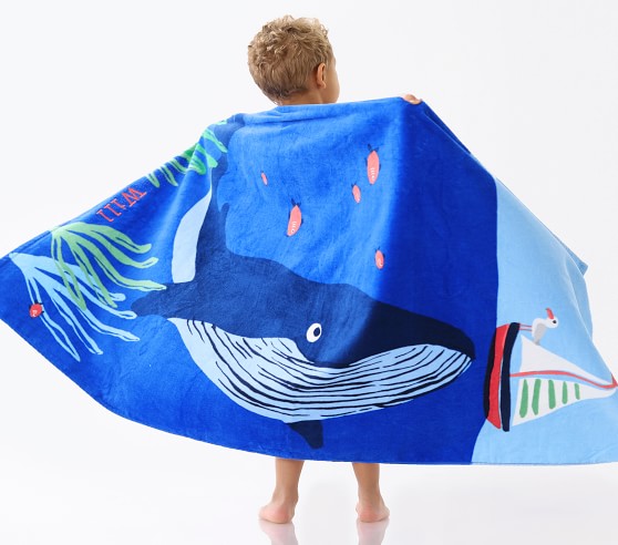 Whale Boat Kid Beach Towel | Pottery Barn Kids