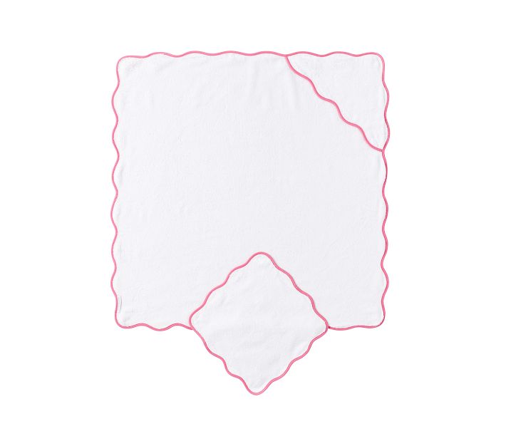 Organic Scallop Baby Hooded Towel & Washcloth Set Pottery Barn Kids