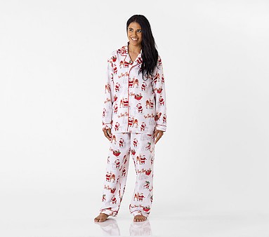 Adult Heritage Santa Flannel Pajama | Pottery Barn Kids