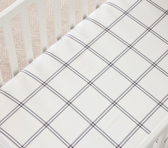 Chris Loves Julia Windowpane Organic Crib Fitted Sheet Pottery Barn Kids