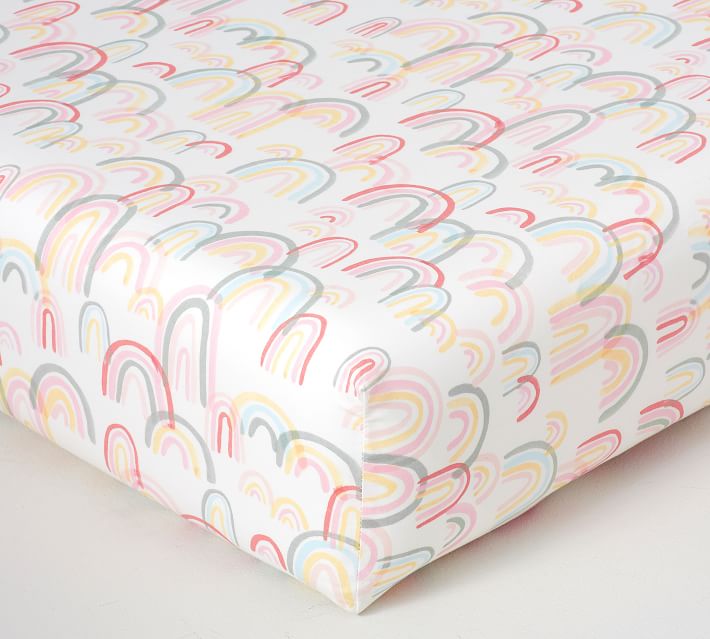 Lennon Rainbow Organic Crib Fitted Sheet Pottery Barn Kids