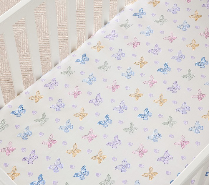 Boho Butterfly Crib Fitted Sheet Pottery Barn Kids
