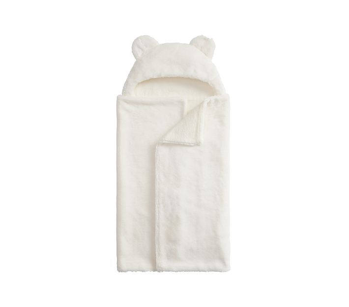 Bear Faux Fur Baby Hooded Towel Pottery Barn Kids