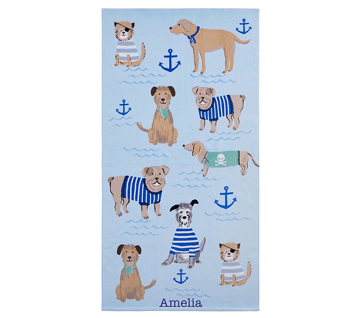 Pug beach sale towel