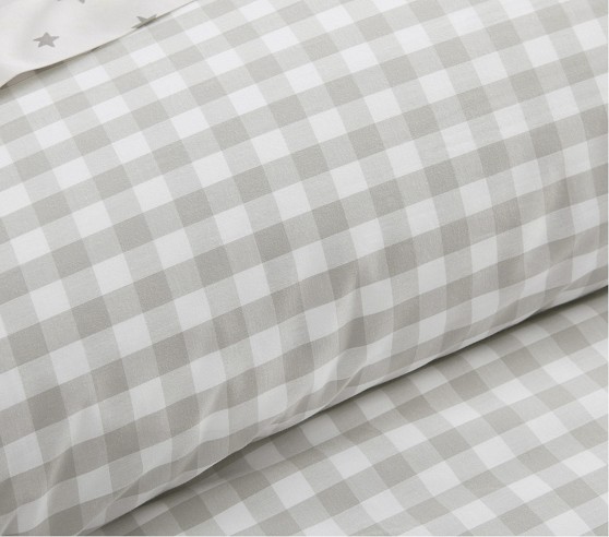 Boys Organic Check Kids' Duvet Cover | Pottery Barn Kids