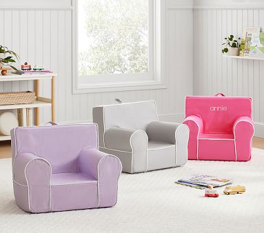 Anywhere Chair®, Twill with White Piping | Pottery Barn Kids