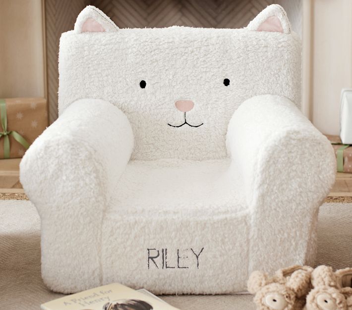 Anywhere Chair Ivory Sherpa Kitty Pottery Barn Kids