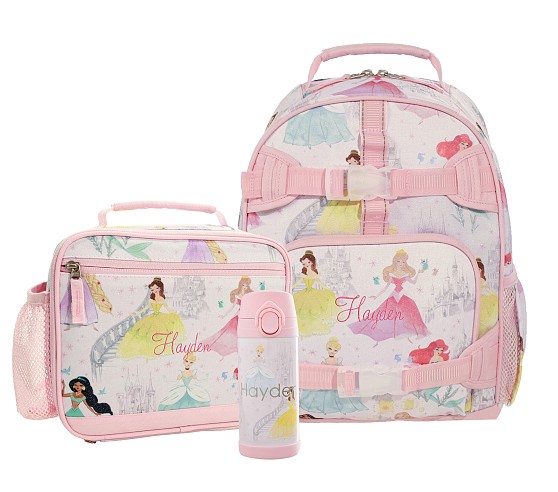 포터리반 가방 + 런치백 + 물통 세트 Potterybarn Mackenzie Disney Princess Castle Backpack &amp; Lunch Bundle, Set Of 3
