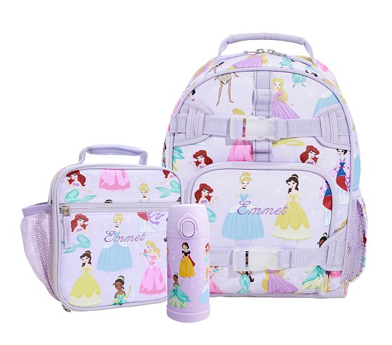 포터리반 가방 + 런치백 + 물통 세트 Potterybarn Mackenzie Lavender Disney Princess Backpack &amp; Lunch Bundle, Set Of 3
