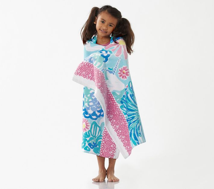 Lilly Pulitzer Unicorns In Bloom Kid Beach Hooded Towel Pottery Barn Kids
