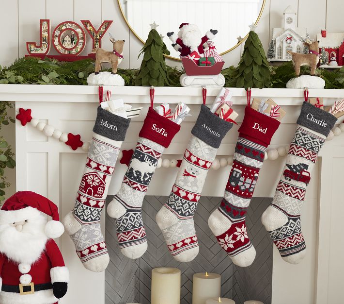 Natural Fair Isle Christmas Stocking Collection | Pottery Barn Kids