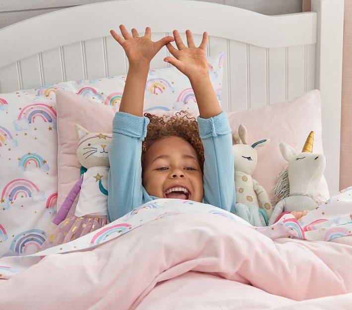 Rainbow Cloud Organic Toddler Sheet Set & Pillowcase Pottery Barn Kids