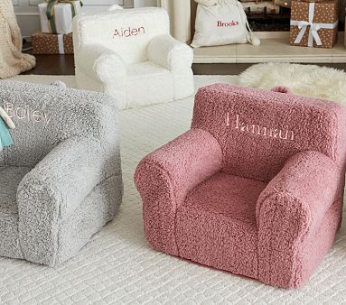 Anywhere Chair Pink Berry Cozy Sherpa Pottery Barn Kids   Kids Anywhere Chair Pink Berry Cozy Sherpa 1 M 