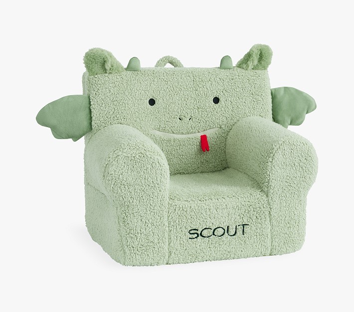 Kids Anywhere Chair Green Sherpa Dragon Slipcover Only Pottery