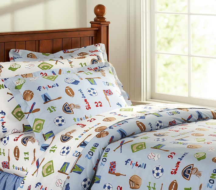 Pottery barn shop sports bedding