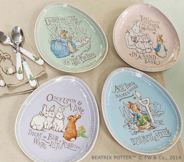 Peter Rabbit Kids Easter Plate Sets Easter Table Decor