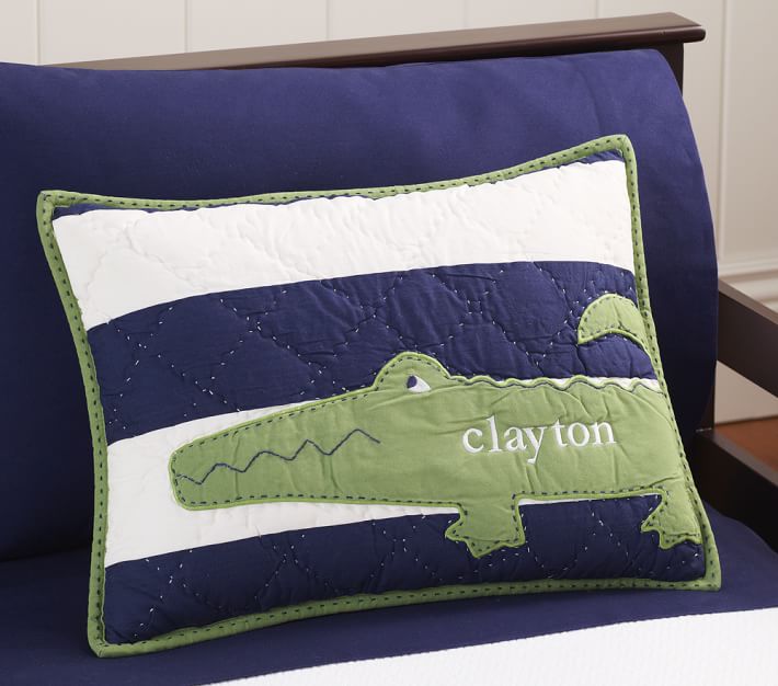 Quilted Pillow Sham - Alligator