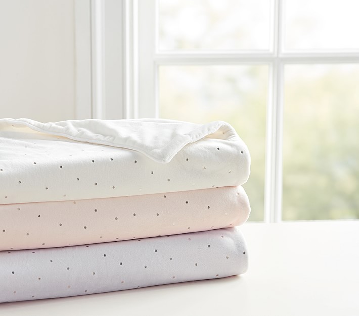 Chamois Metallic Dot Baby Blanket Pottery Barn Kids