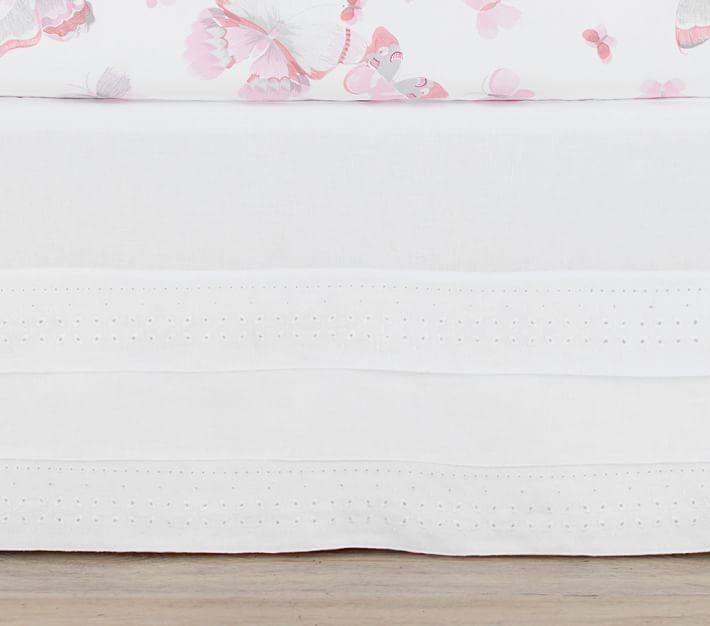 Belgian Flax Linen Eyelet Crib Bedding Sets Pottery Barn Kids