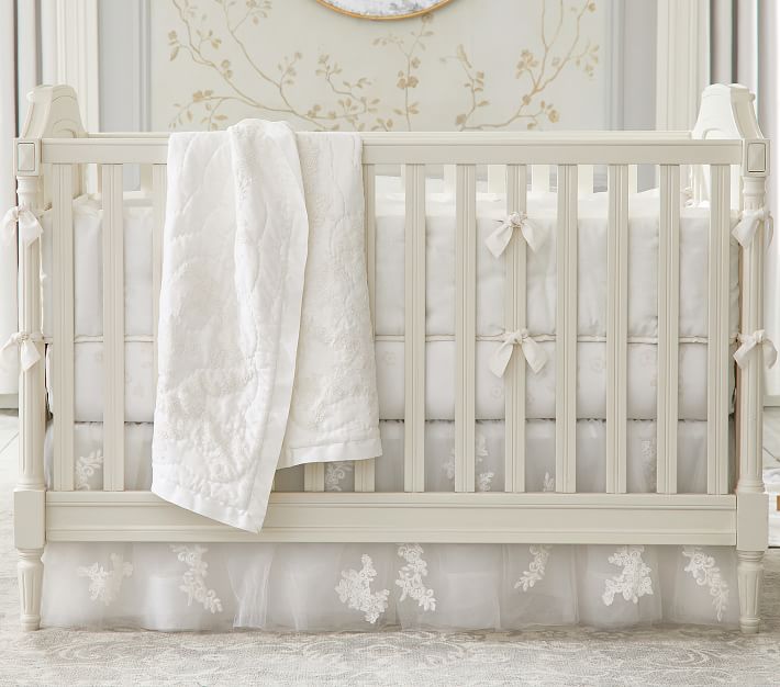 White lace crib discount skirt