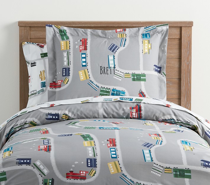 Kids train outlet bedding