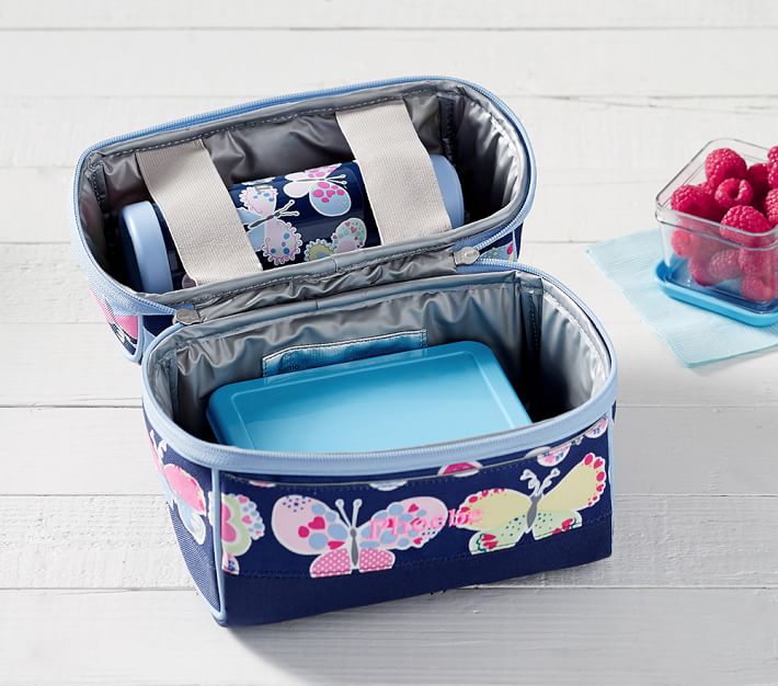 Navy Happy Horses Kids Lunch Box | Pottery Barn Kids