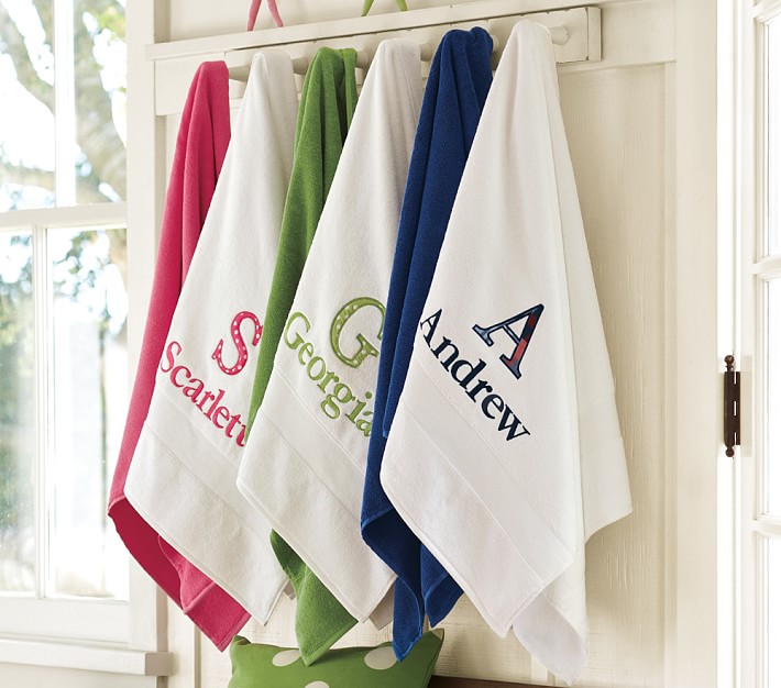 Personalized Appliqu Essential Bath Towels Pottery Barn Kids