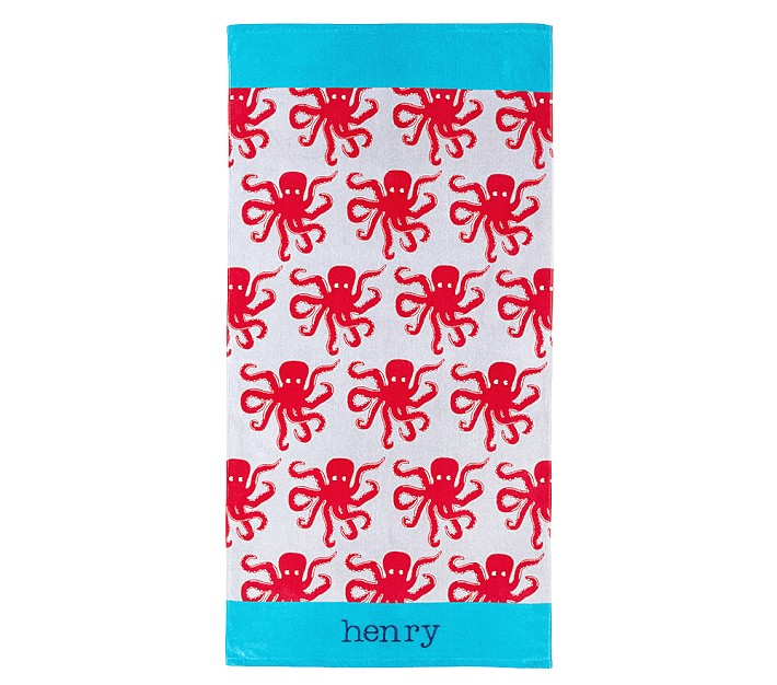 St. Tropez Octopus Kids Beach Towel | Pottery Barn Kids