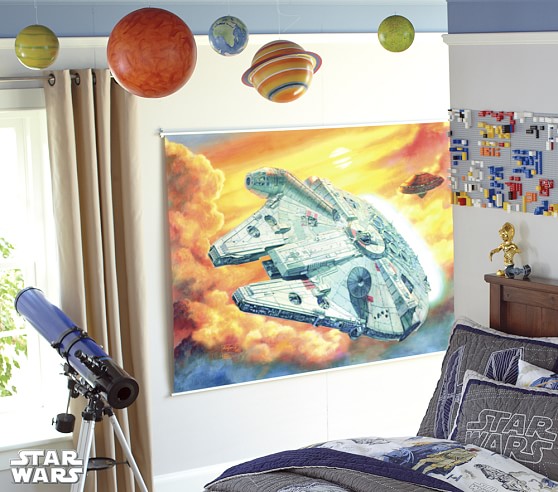 Autocollant Mural Star Wars - Millennium Falcon - Vinyle Noir Déco - Marque Skinzilla