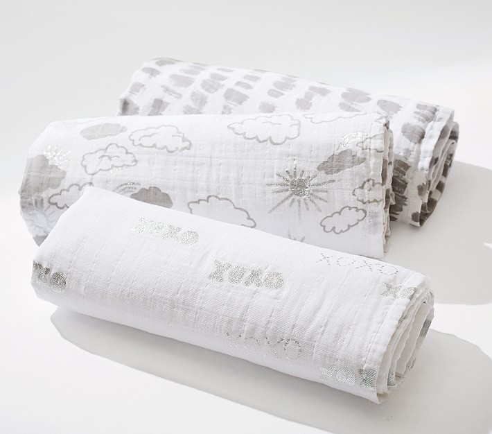 Organic Everest Modern Baby Muslin Swaddle Set Pottery Barn Kids