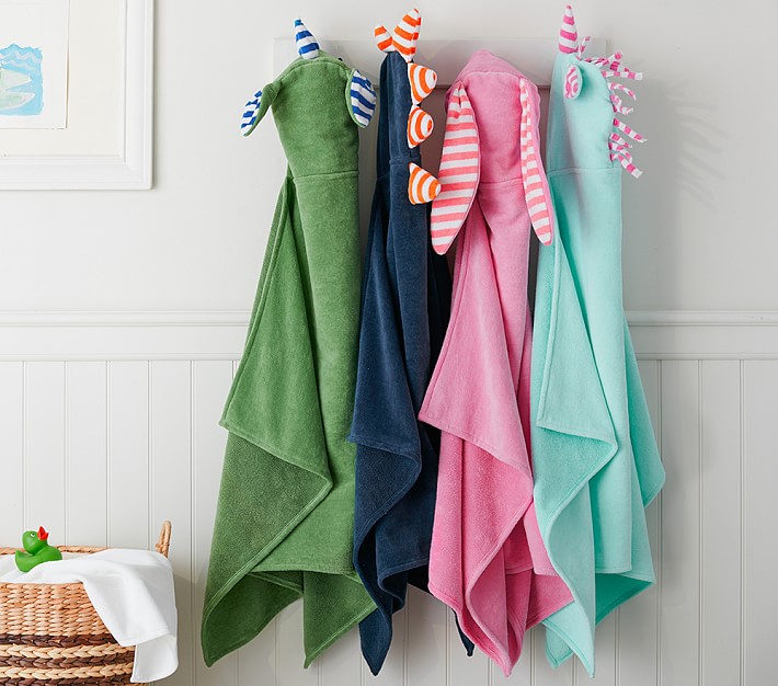 Pottery barn kids hooded hot sale towels