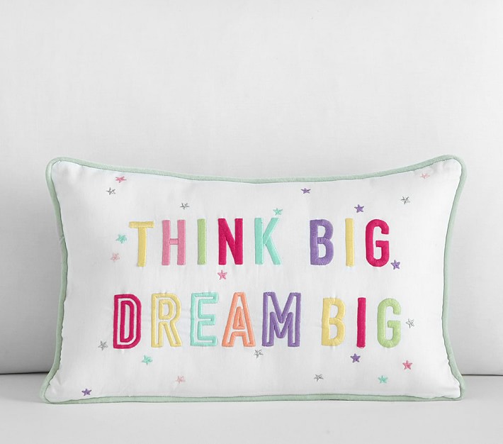 Dream Big Inspirational Throw Pillows for Kids, Colorful Nursery