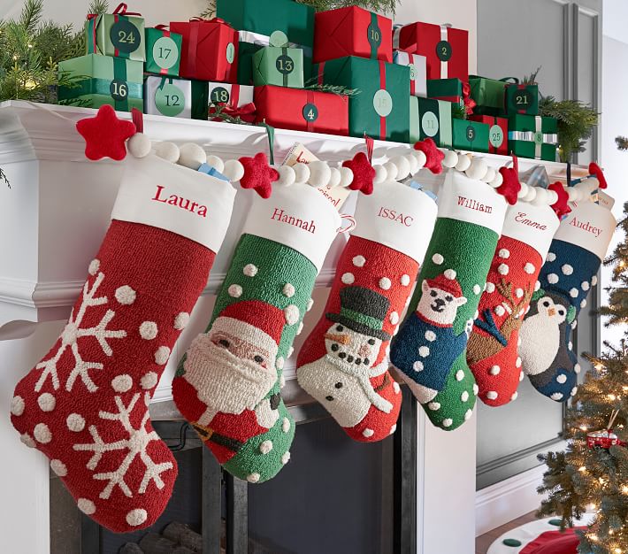 Polar Bear Hook And Loop Christmas Stocking Pottery Barn Kids