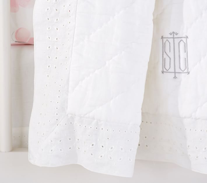 Belgian Flax Linen Eyelet Crib Bedding Sets Pottery Barn Kids