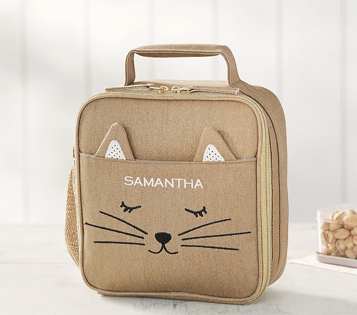 Luxury Modern Gold Cat Add Your Text Metal Lunch Box